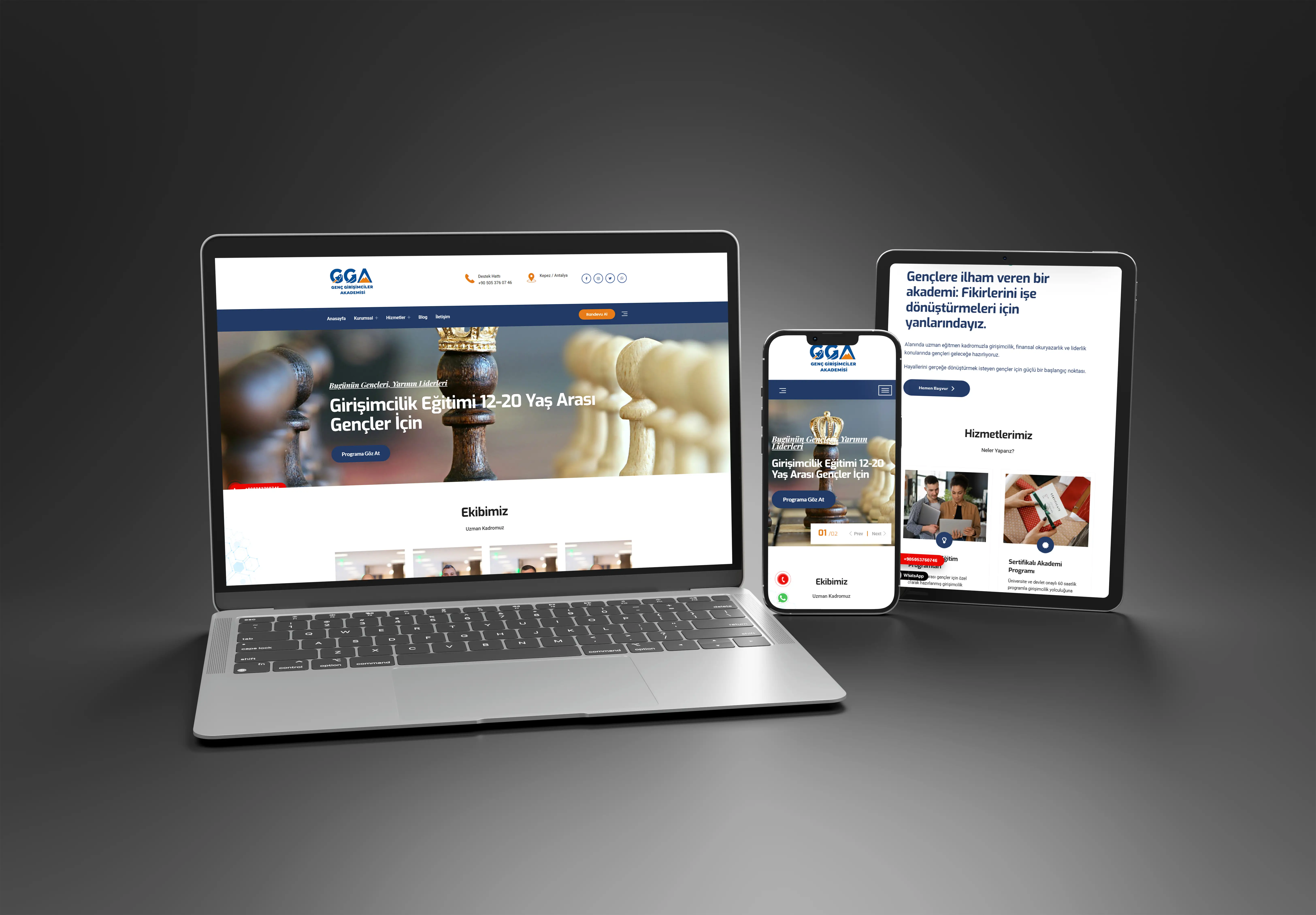 Genç Girişimciler Akademisi Kurumsal Web Sitesi